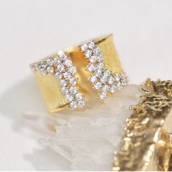 Zara 18K Yellow Gold Plated Ring Size 9 New - Picture 2 of 6